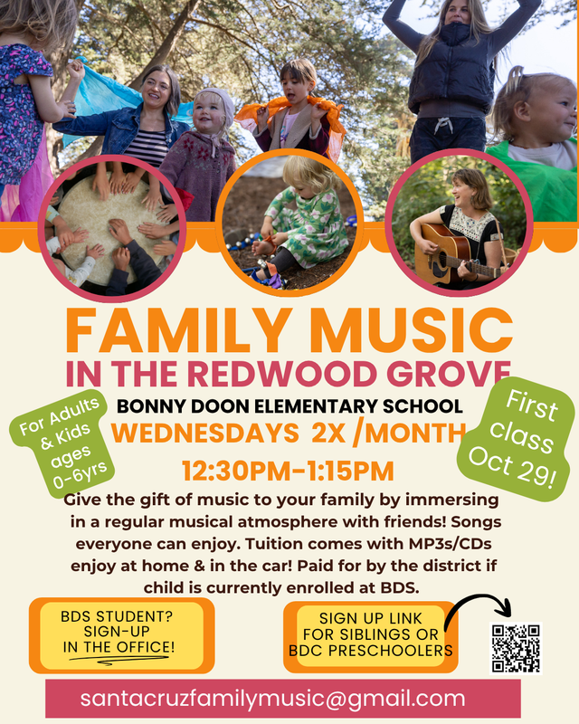 Family Music in the Redwood Grove for kids ages 0-6