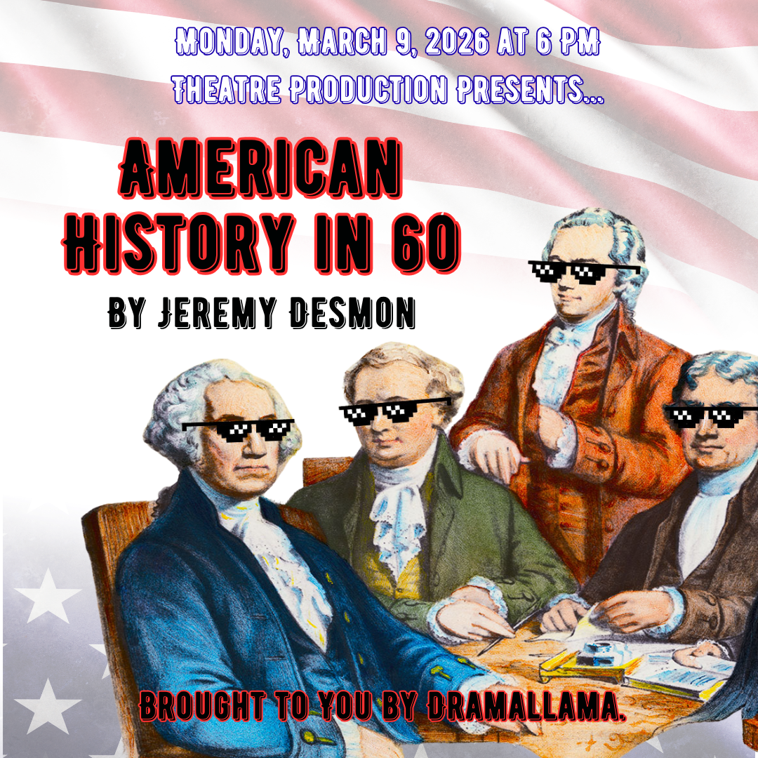Graphic of founding fathers with pixelated sun glasses
