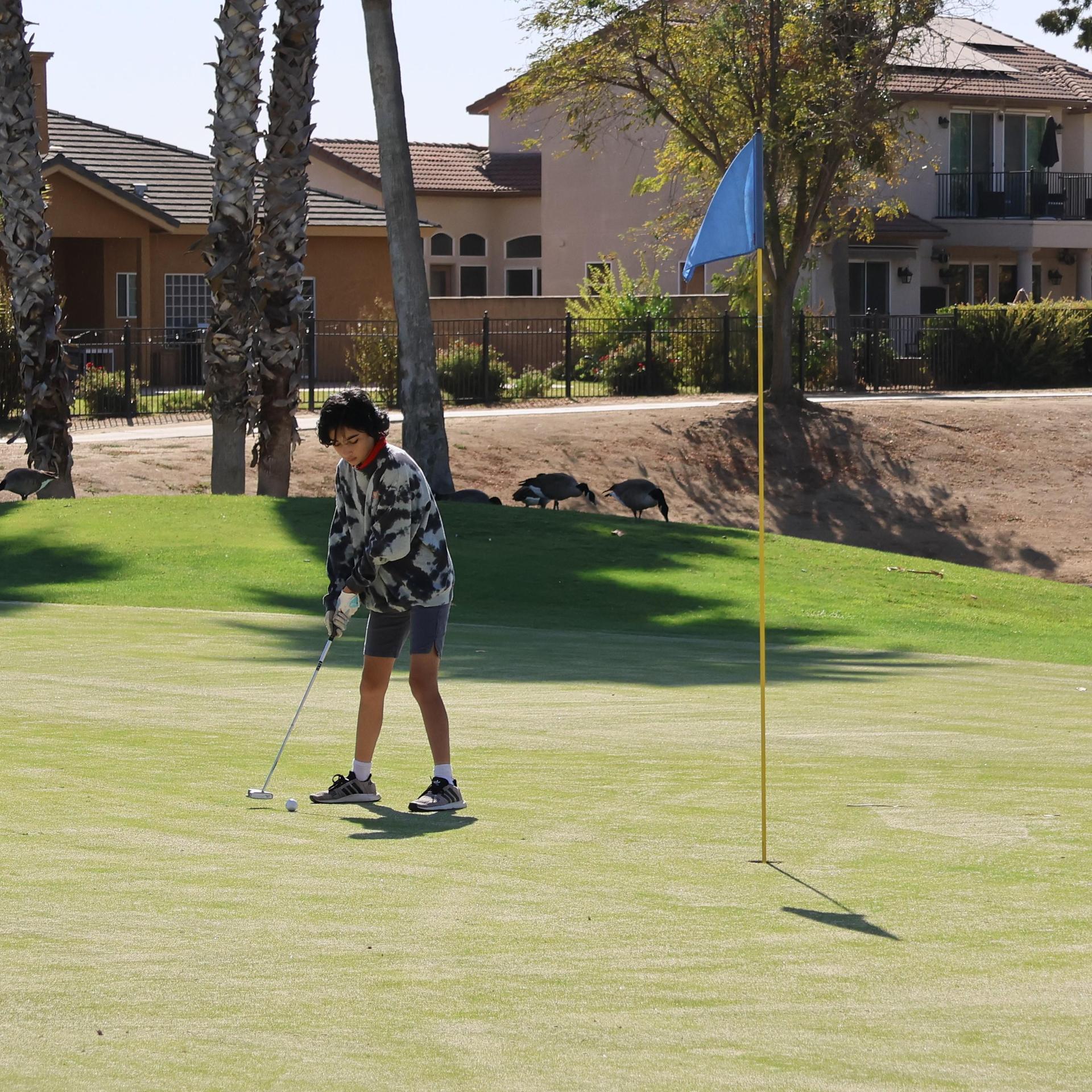 Girls golfers in action at the championships