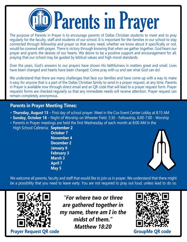 PTO Parents in Prayer - 8:15 AM - Thursday, August 13 - Cox Lobby Featured Photo