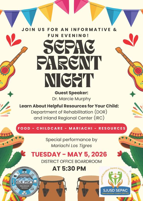 SEPAC Meeting 5-5-26 @ 5:30 flyer