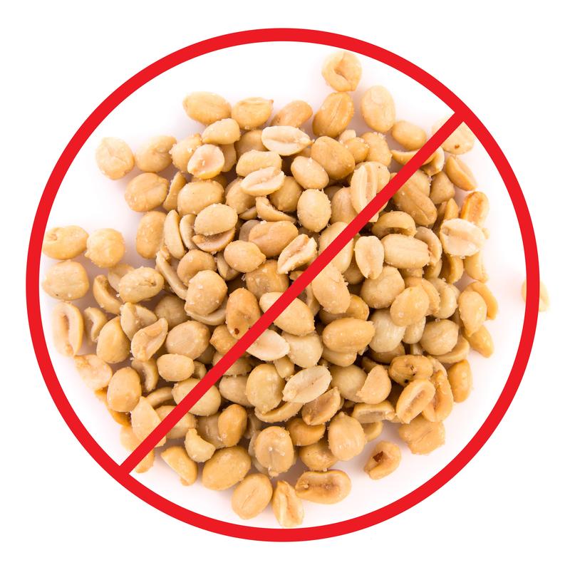 peanuts with a red slash over them