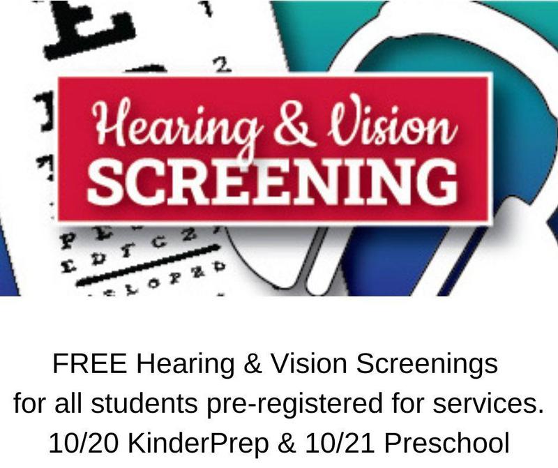Hearing/Vision Screening- Preschool Wednesday, October 21st Featured Photo