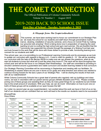 The Comet Connection Back to School Issue Thumbnail Image