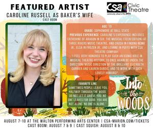 promo graphic - CSA Civic Theatre Into the Woods 2025 artist profile - Caroline Russell