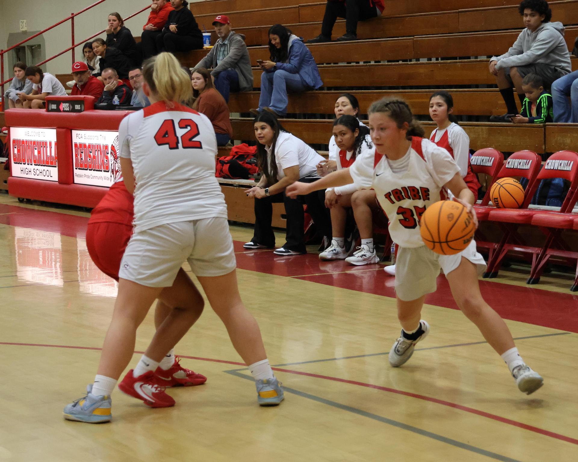 Varsity Girls Basketball playing against Firebaugh
