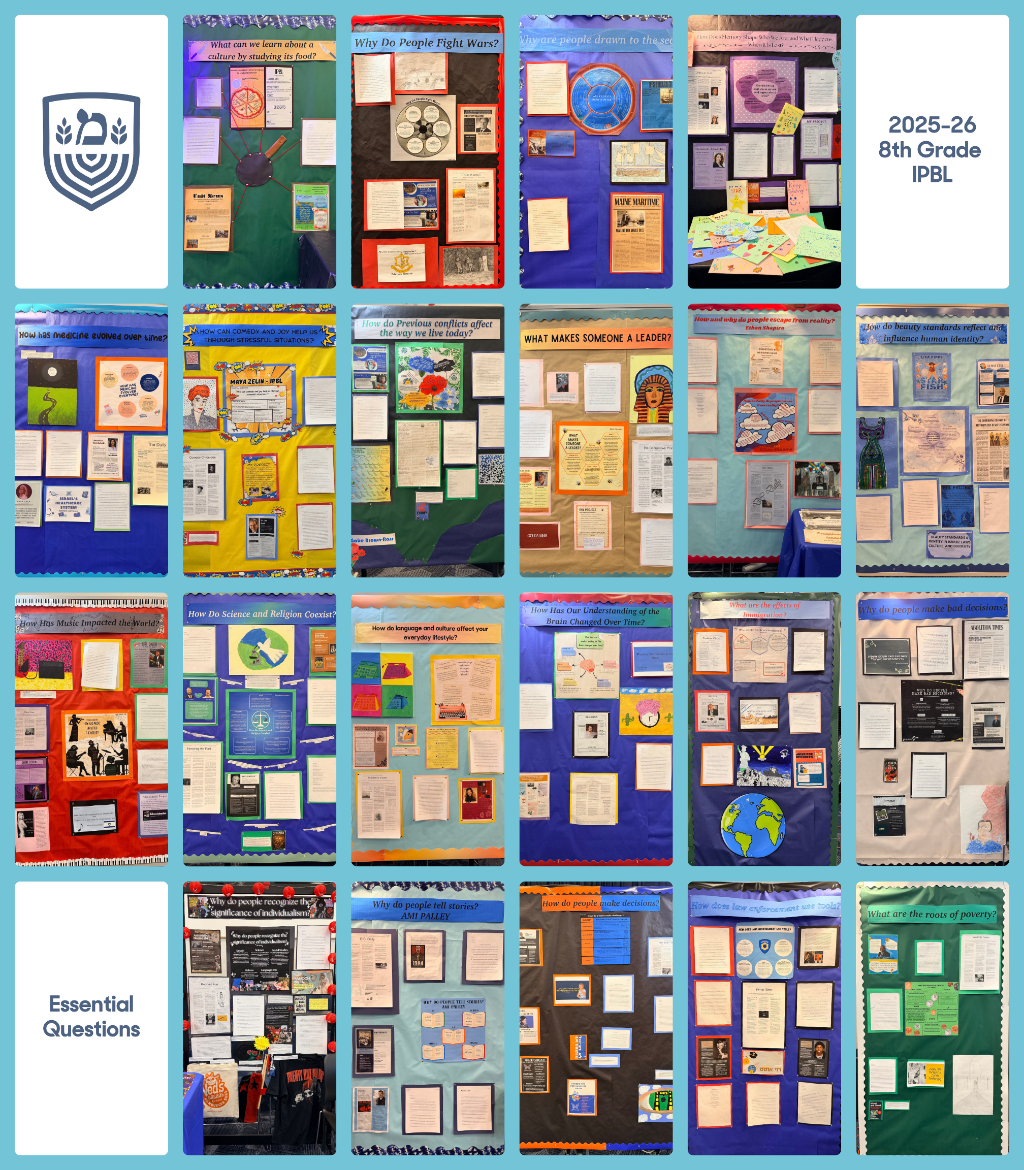 8th grade quilt of essential questions for integrated project based learning