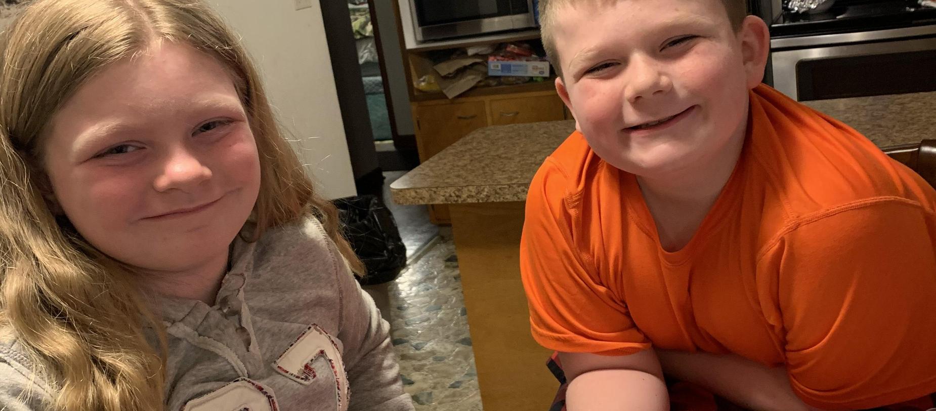 kids working at home