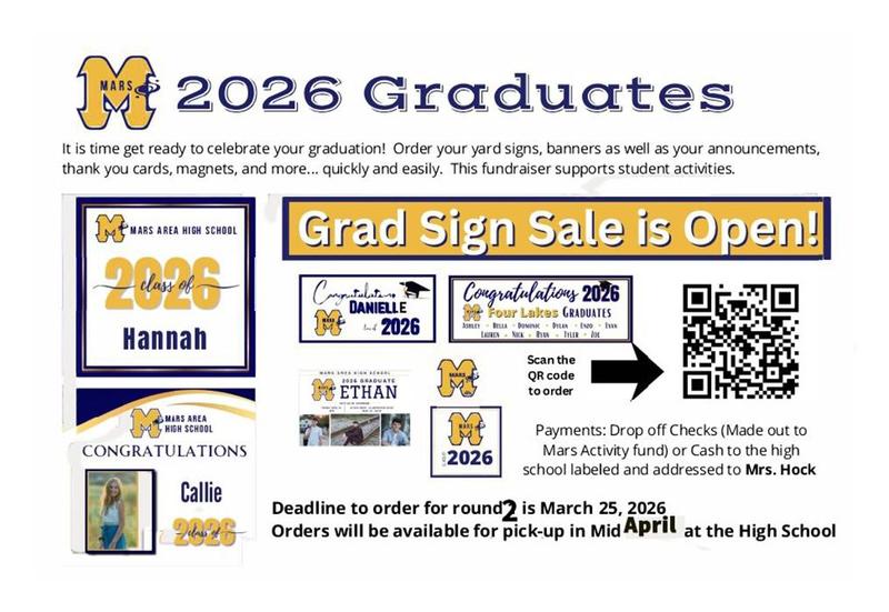 A white background with information about senior sign sales