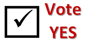 box with checkmark and vote YES