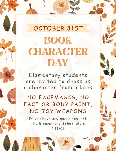 FRCS Elementary to Celebrate Book Character Day