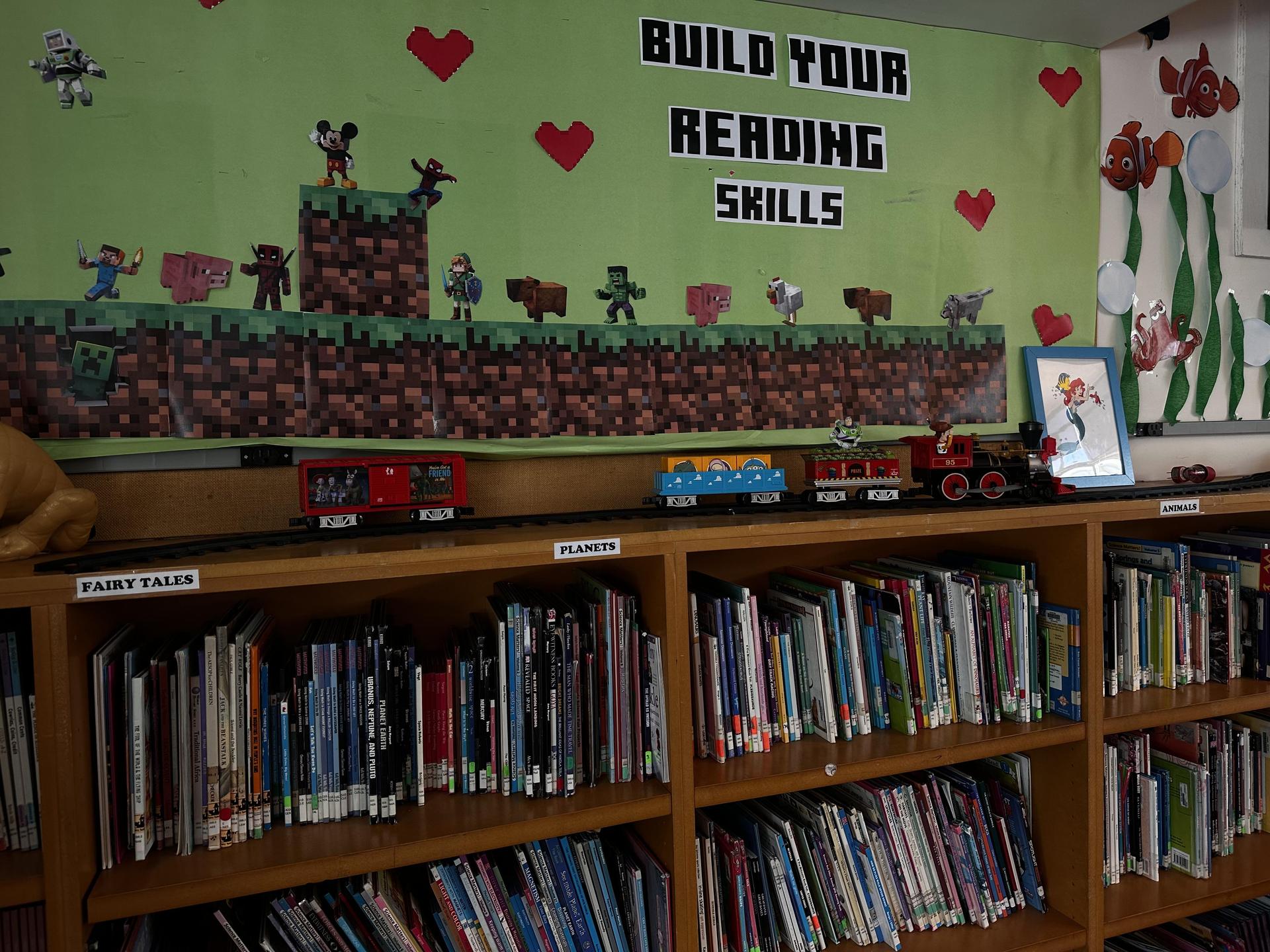 library - Book shelves filled with books
