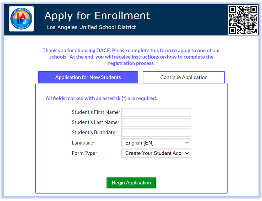 STEP 1. Complete the DACE Application. 