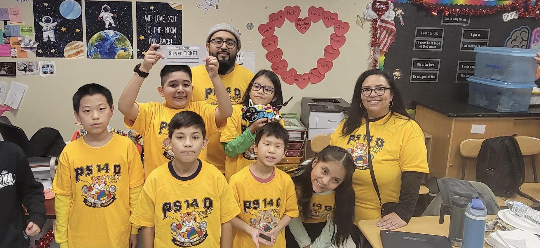 robotics team yellow tshirts