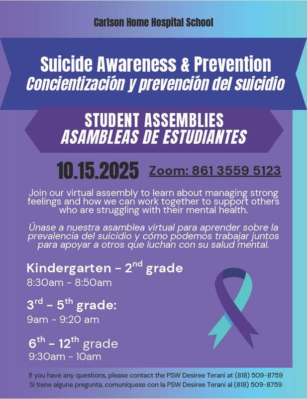 Student Assemblies Flyer October 15th 2025