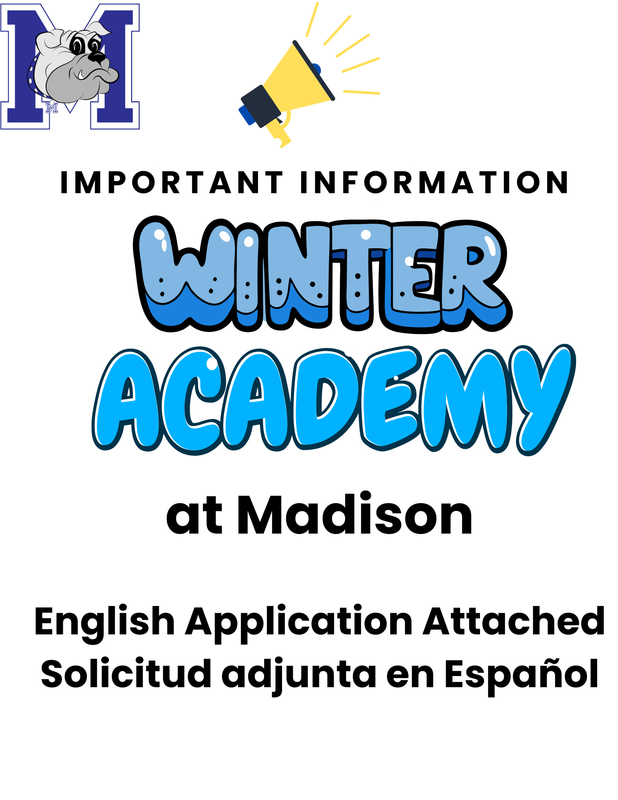 Winter Academy will take place January 5–9, 2026 from 8:00 a.m. - 3:00 p.m.!
