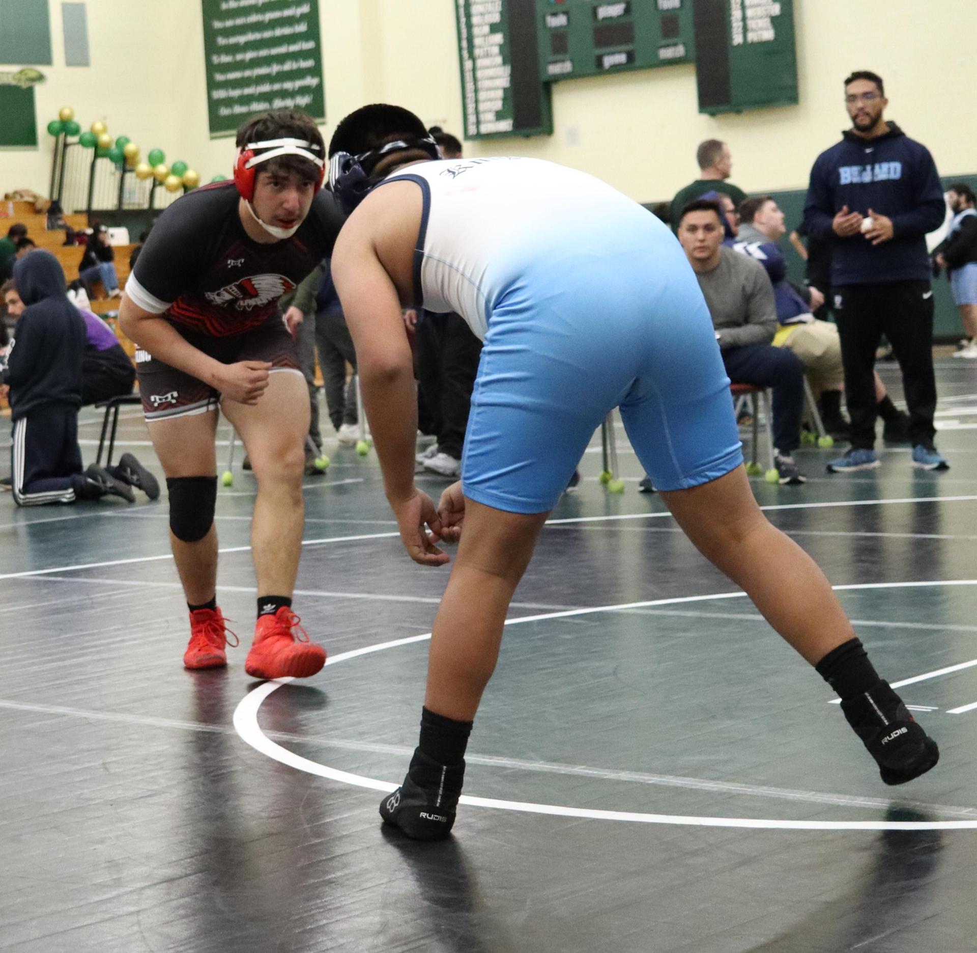 wrestlers in action at the Hawks invitational