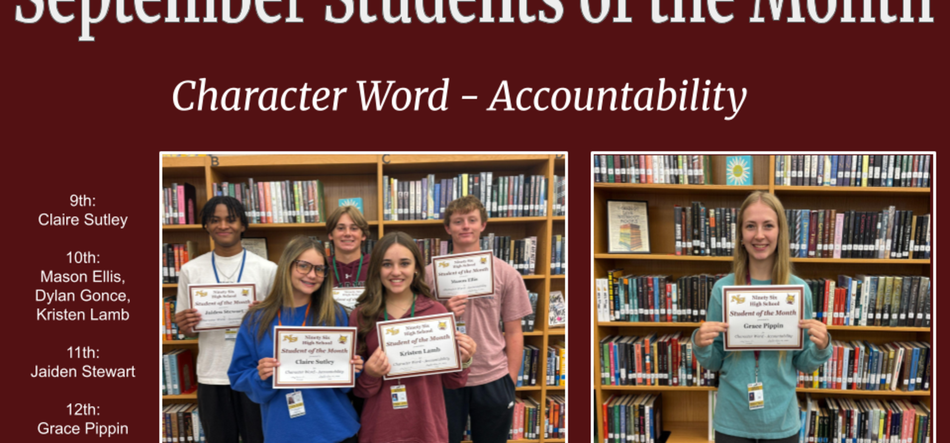 Students of the Month- September
