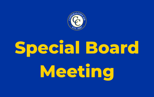 Graphic with CCISD logo. Special Board Meeting