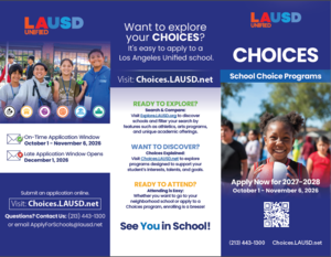 Front of English CHOICES trifold brochure