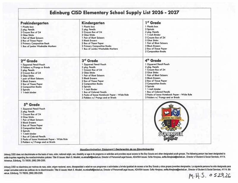 supply list