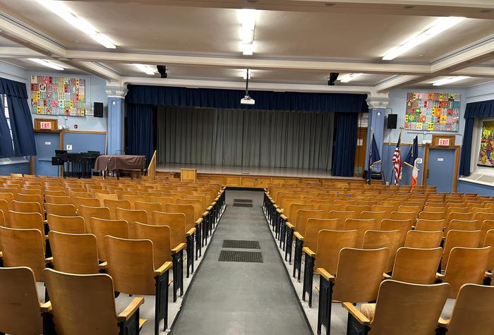 Auditorium seating and stage.