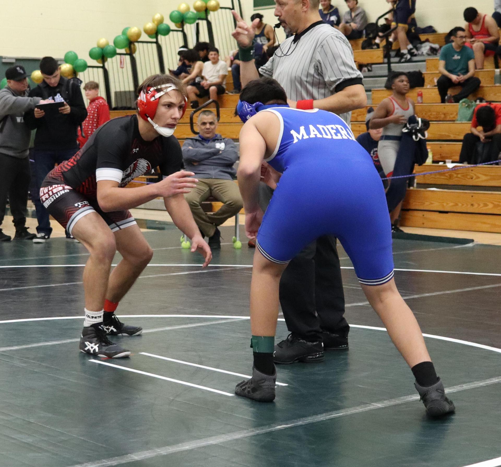 wrestlers in action at the Hawks invitational