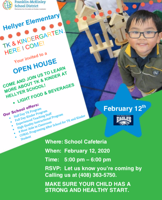TK/Kindergarten Open House February 12th Thumbnail Image