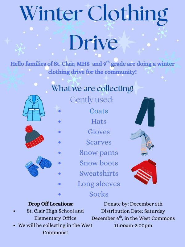 flyer regarding clothing drive