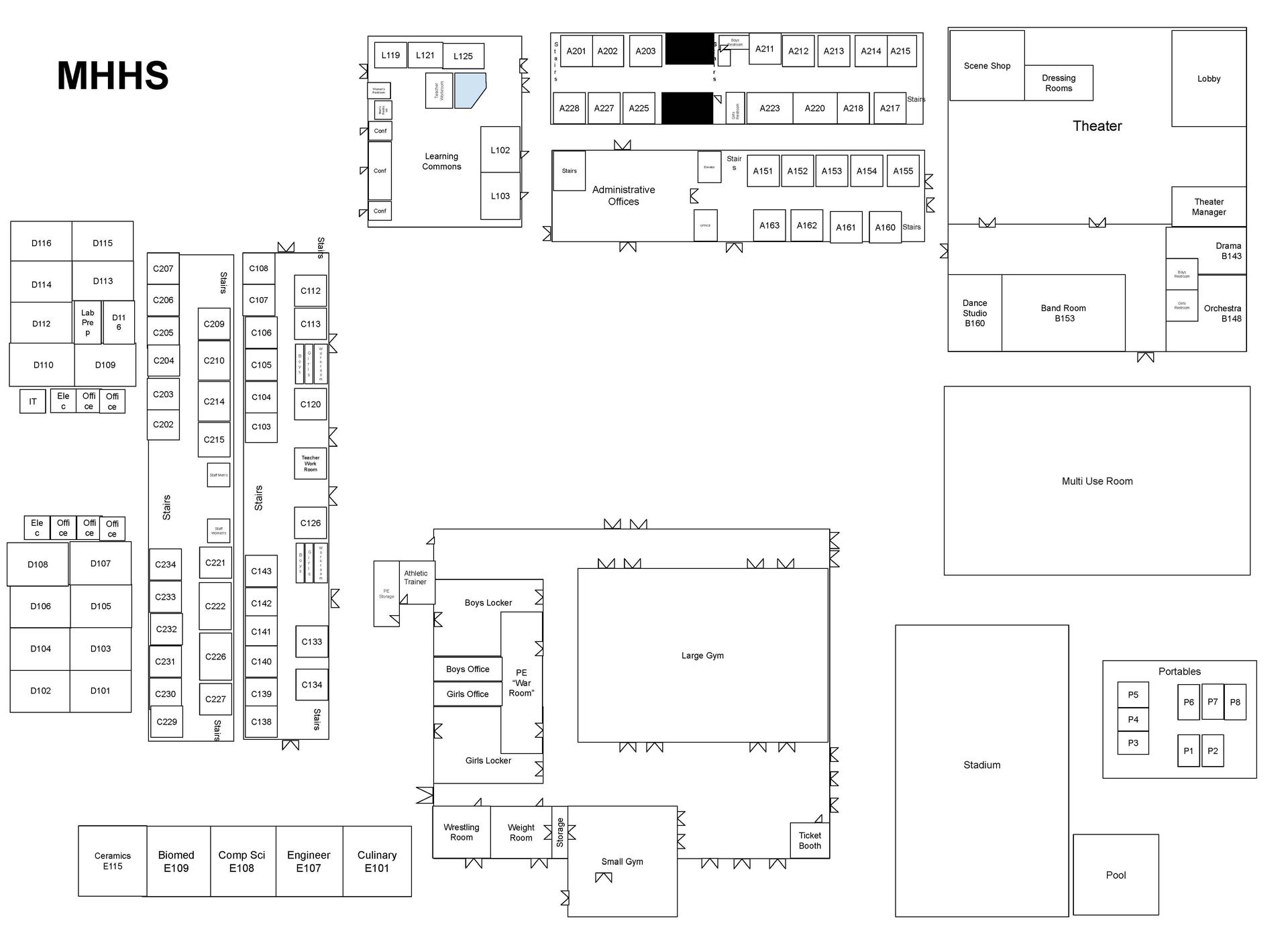 Map of Campus with Room numbers