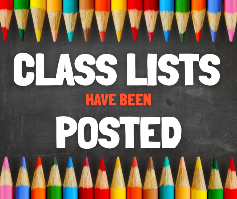 class lists have been posted