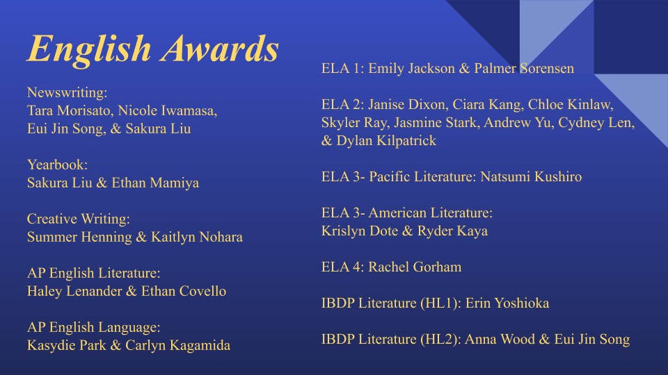 English Awards