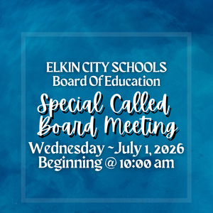 Graphic: Blue background, Special Called Board Meeting.