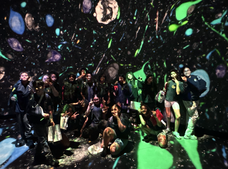Students in awe at the planetarium