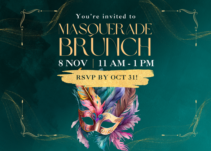Alumnae 'Masquerade Brunch' Homecoming Evite photo