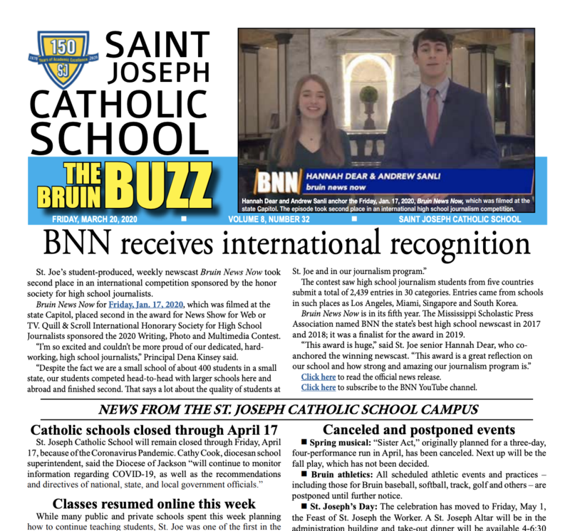 THE BRUIN BUZZ: FRIDAY, MARCH 20, 2020 Featured Photo