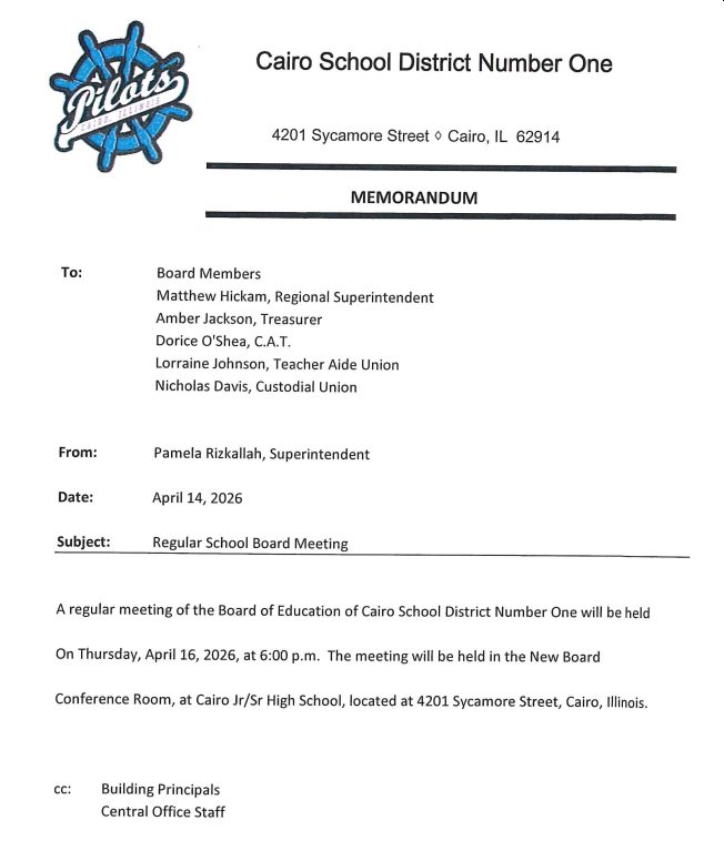 Board Meeting - Thursday, April 16th @6PM Thumbnail Image