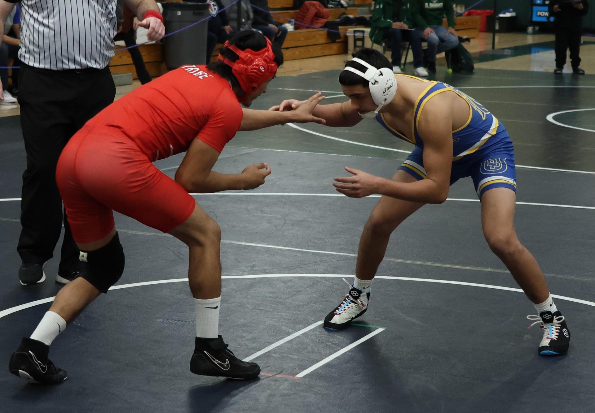 Boys wrestling in the Liberty Duals event 70