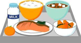 Clip art of tray with school food