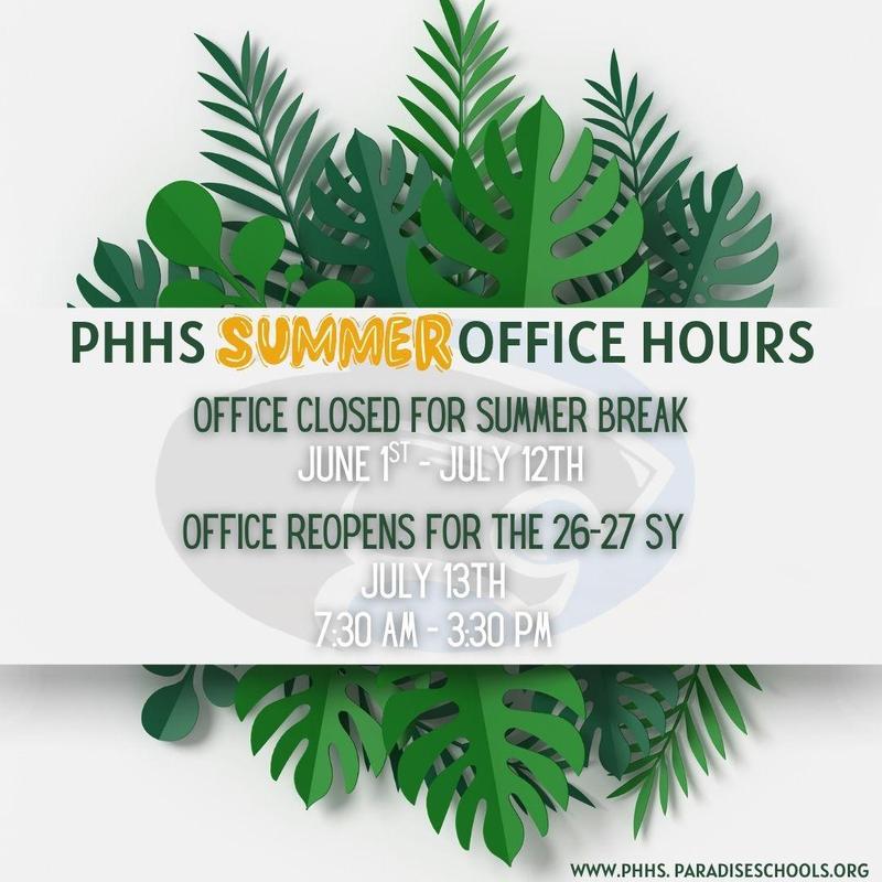 graphic that state summer office hours