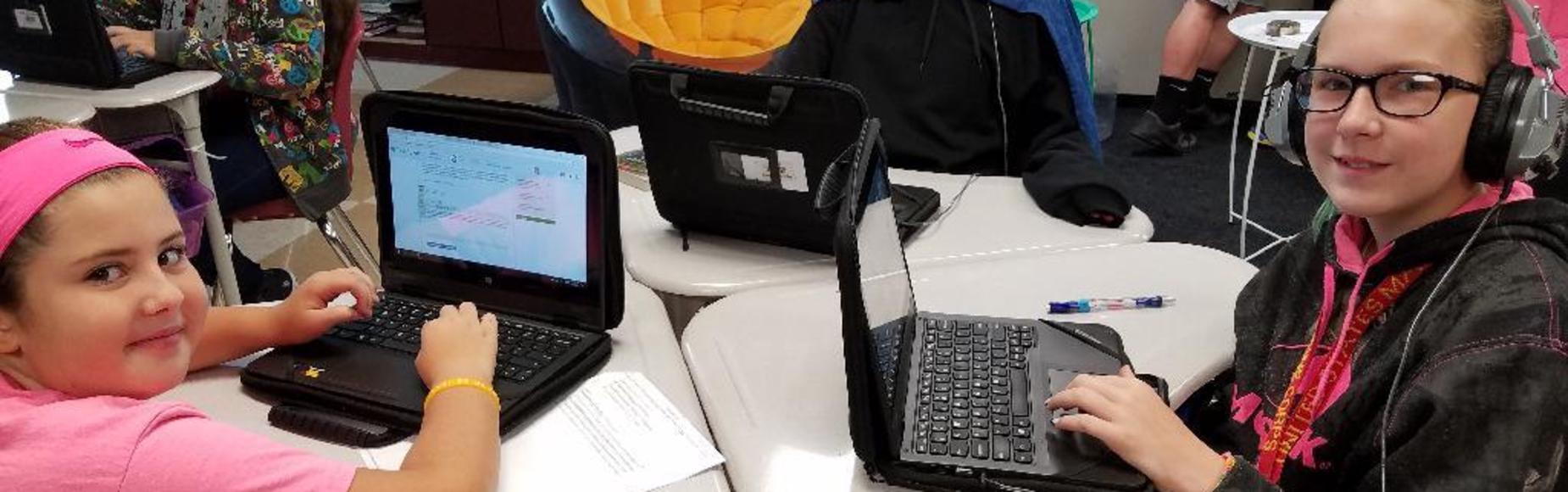 Students on computer picture