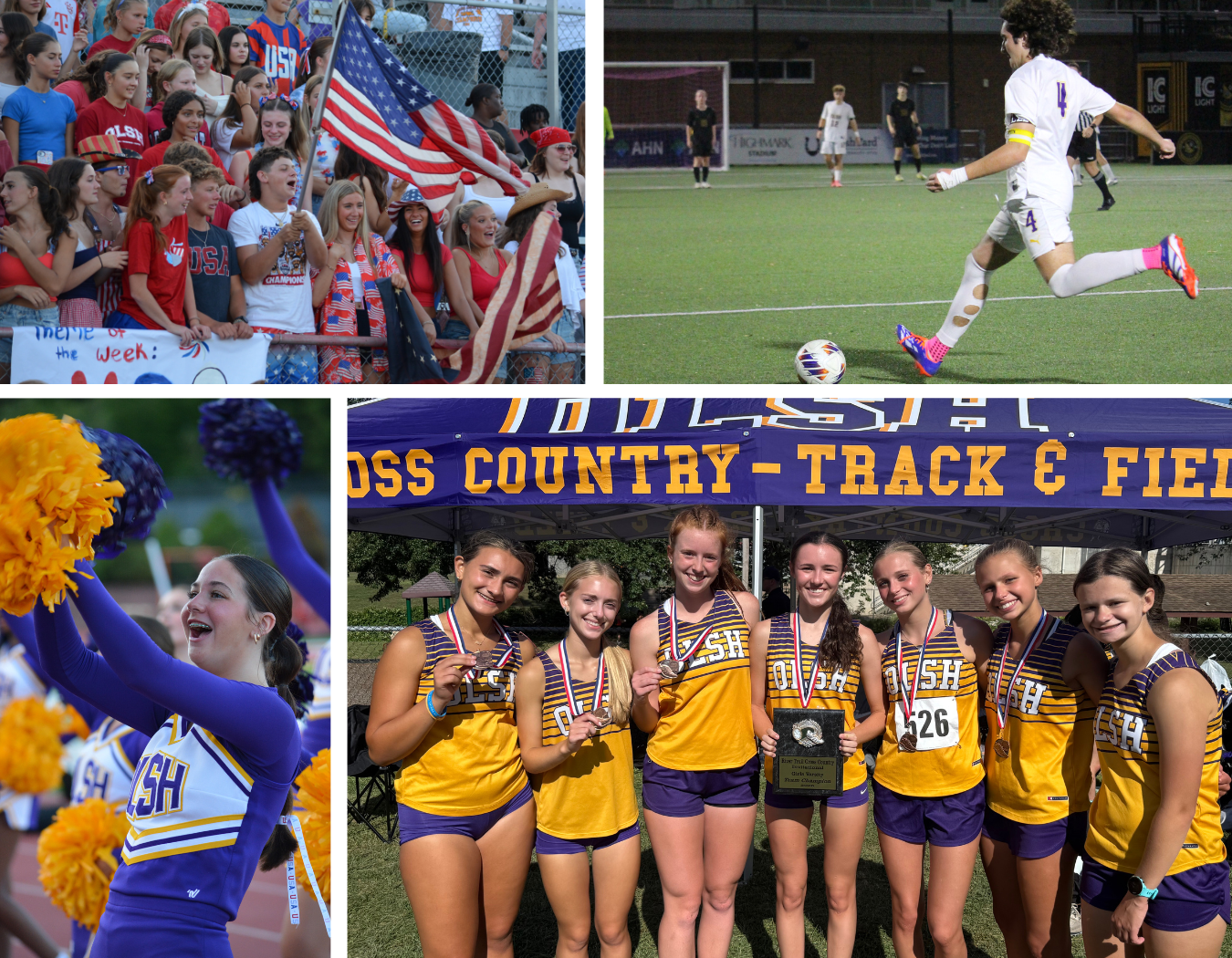 collage of OLSH athletics and fans
