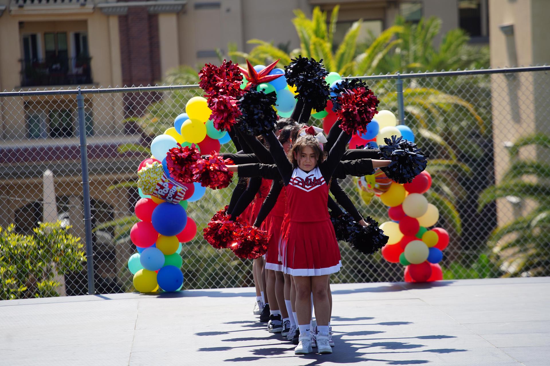 cheerleaders performing at mfest