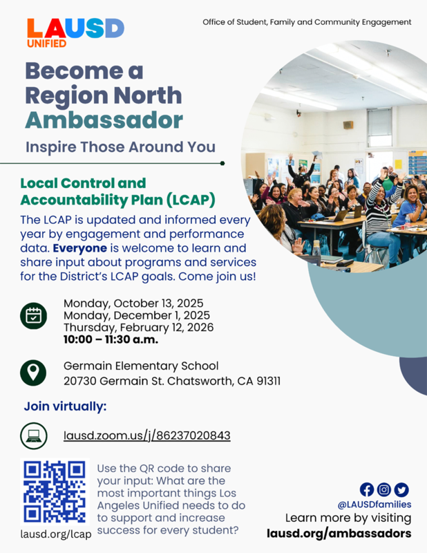 image of the attached PDF flyer for Region North Ambassadors
