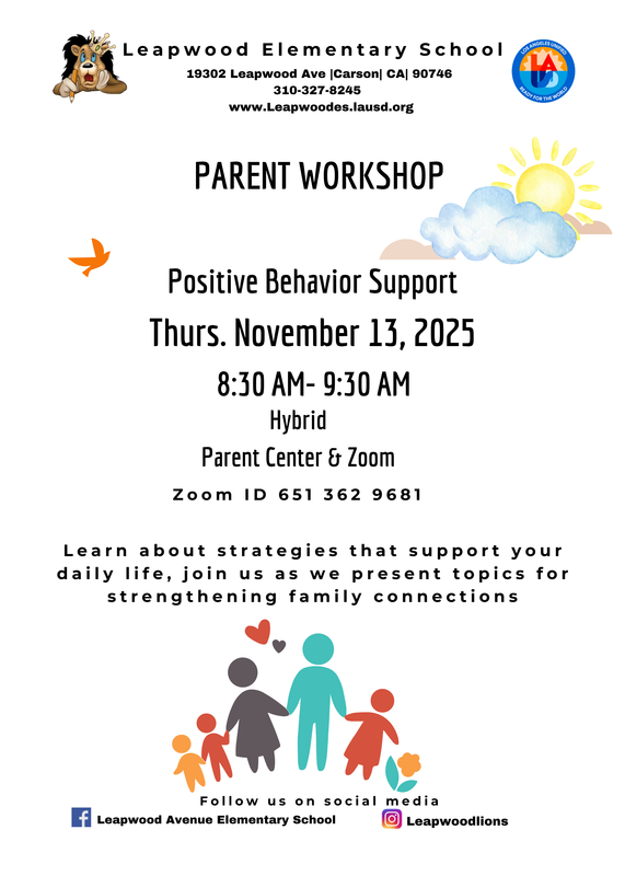 Parent Workshop flyer