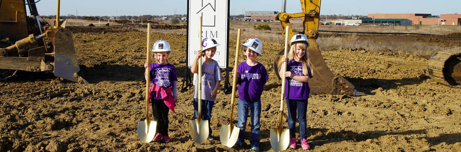 students with shovels