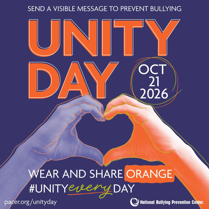 Wear Orange for Unity Day October 21 to show you are United Against Bullying