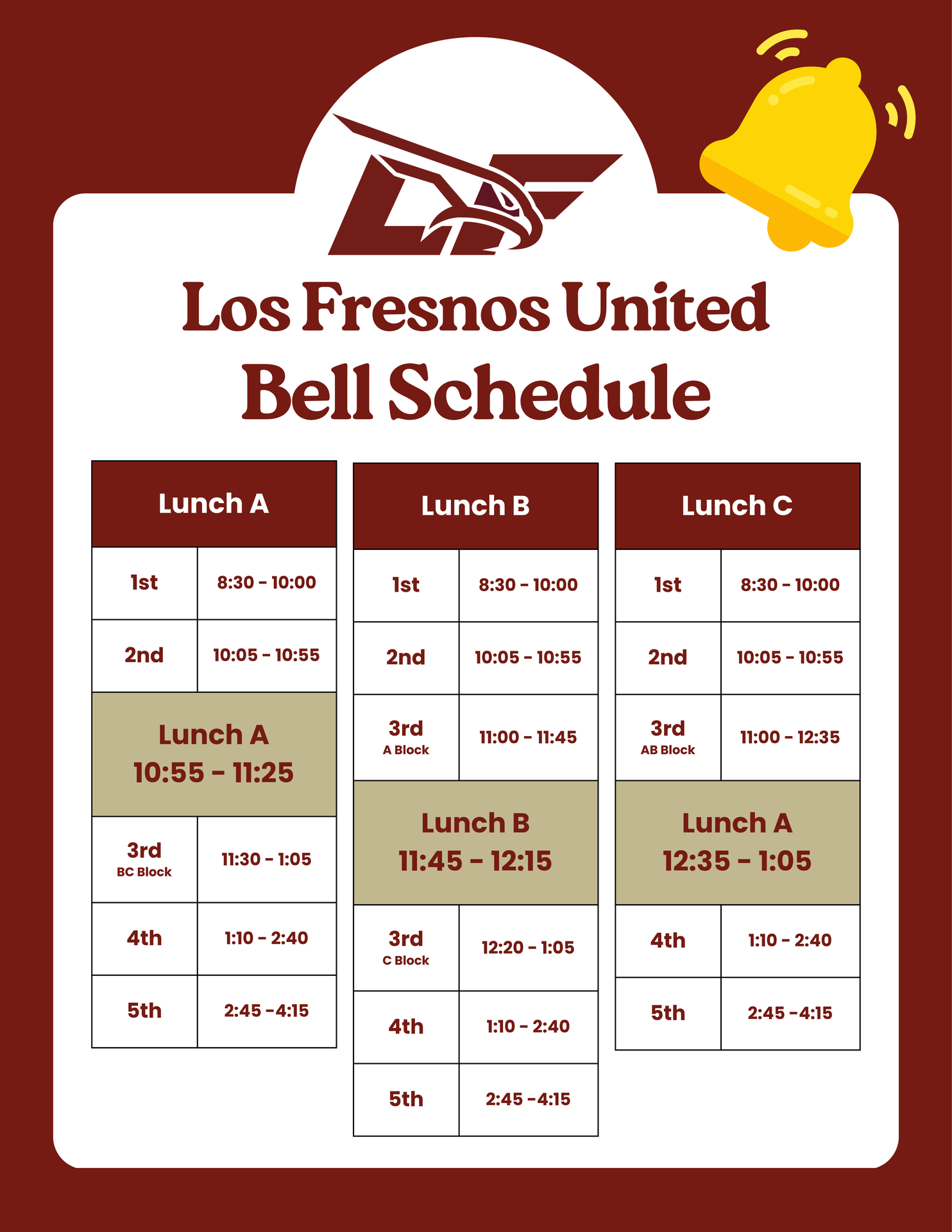 LFU Bell Schedule