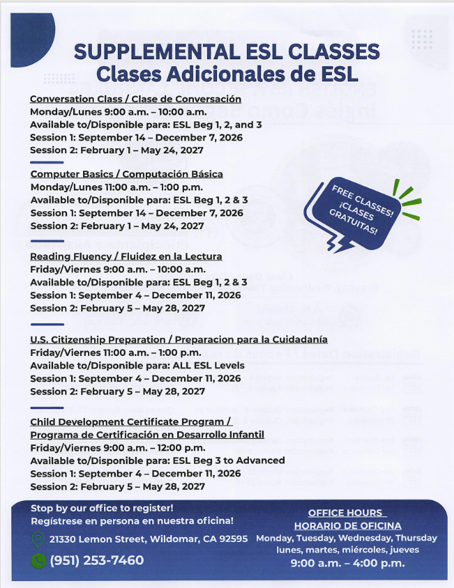 English As A Second Language (ESL)
