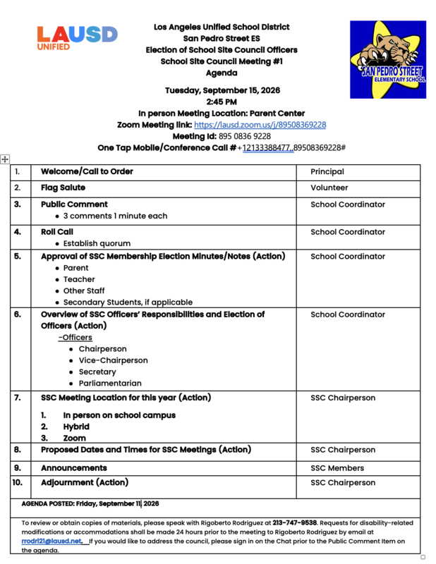 Agenda